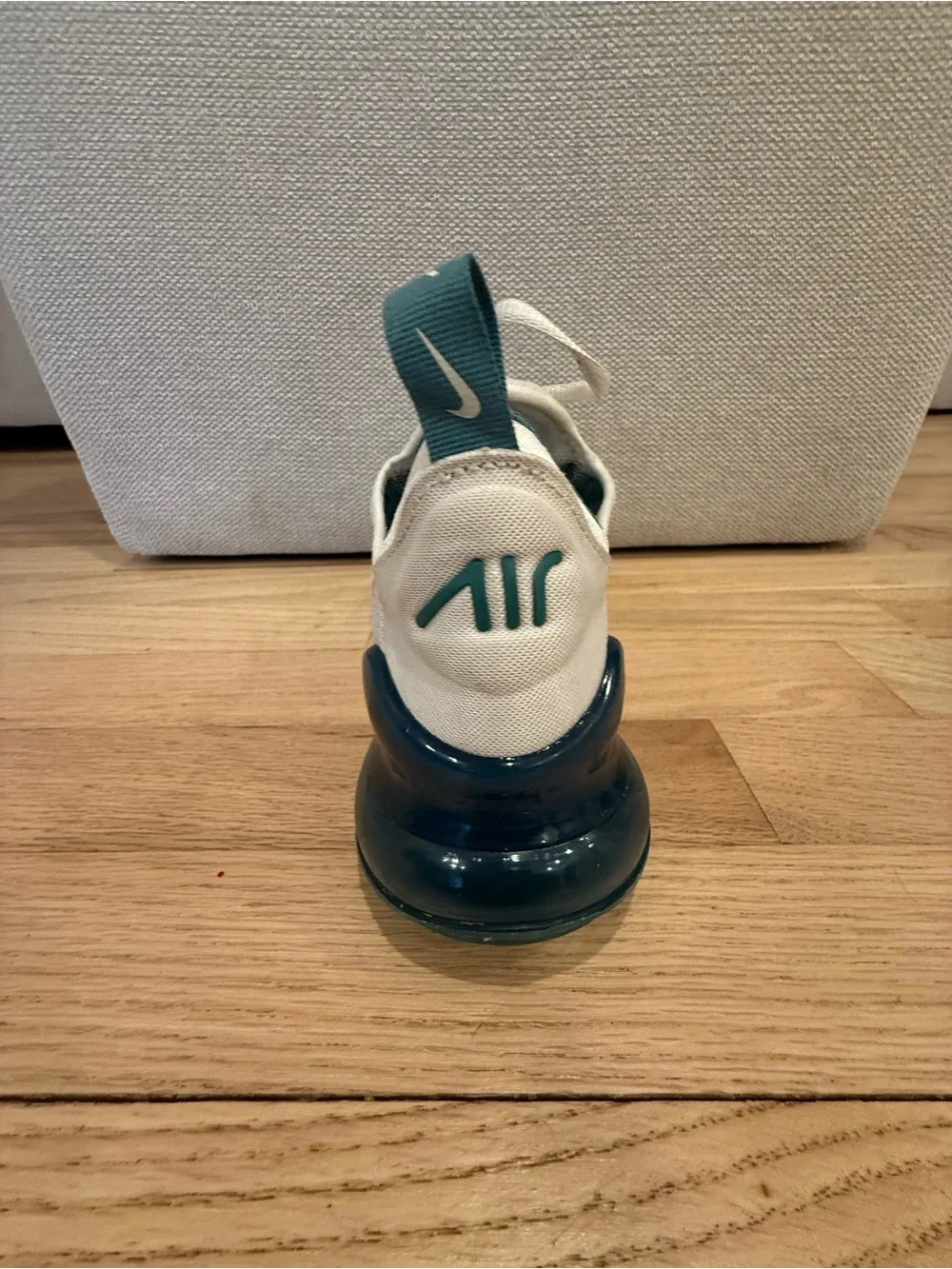 Nike Kids Air Max 270 React White Teal Lace-Up Sneakers